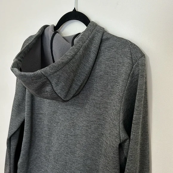 Nike Dri-Fit Space Dye Hoodie Sweatshirt Grey Black funnel neck medium fleece - Picture 8 of 8
